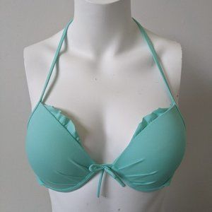 VICTORIA SECRET SZ 32C MINT FRILL LINED BIKINI TOP